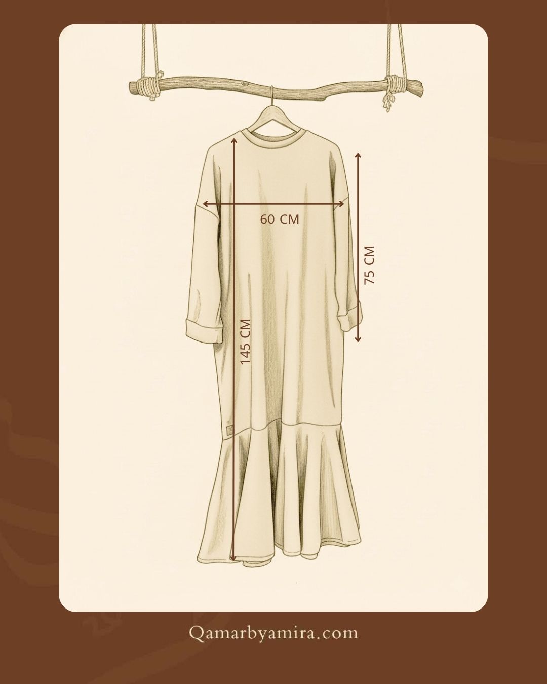 Melton Rose Dress - فستان وردة ملتون - QW098 ( شتوي )