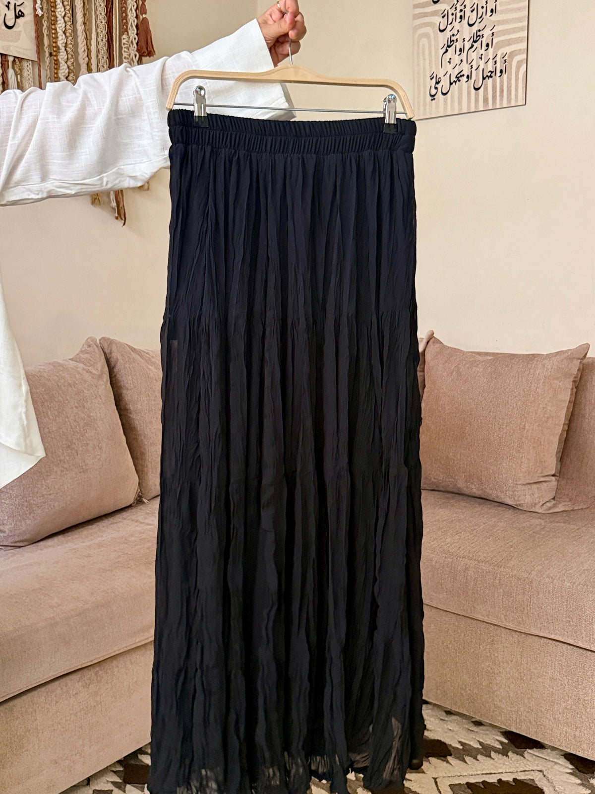 Pleated Chiffon Skirt جيب شيفون مكسّرة -Q0178
