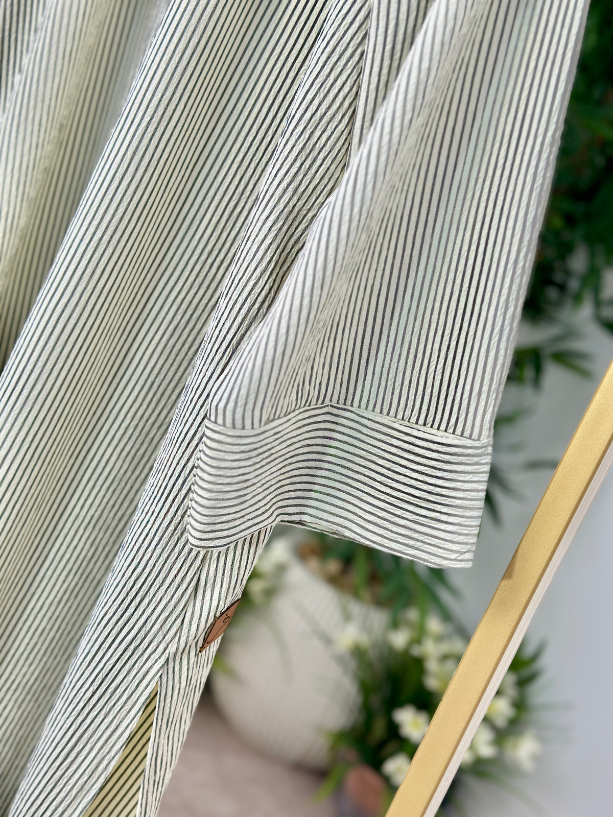 Oversized Striped Long Shirt Set - ست شيميز طويل مخططة - QS0170
