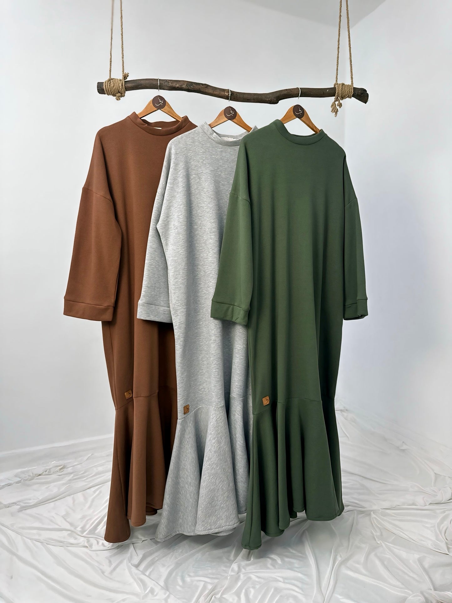 Melton Rose Dress - فستان وردة ملتون - QW098 ( شتوي )