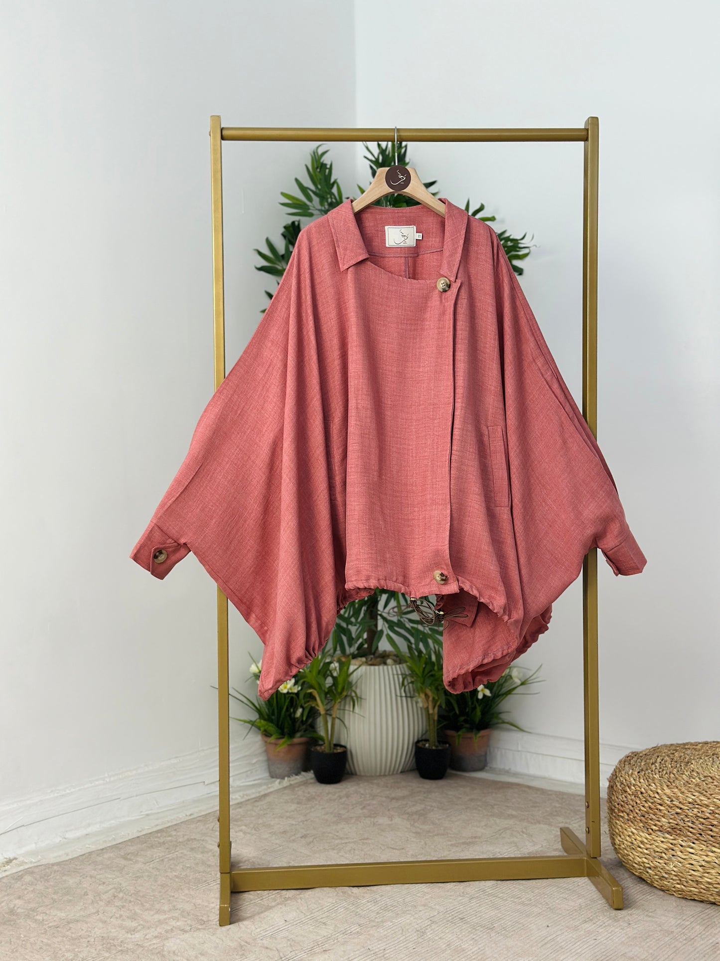 Linen Oversized Jacket جاكت أوفر سايز كتان - QS0161