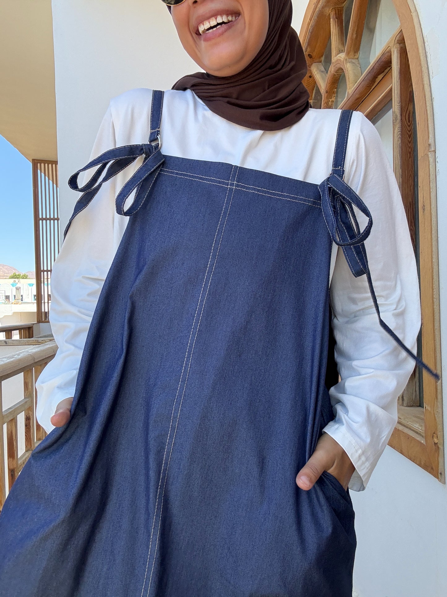 Cute Denim Dress - فستان چينز - QS0135