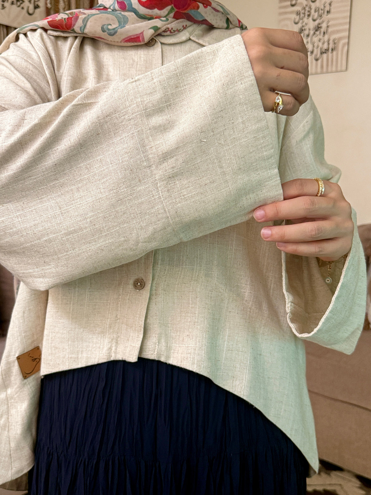Flared Linen Blouse بلوزة كلوش كتان - QS0179