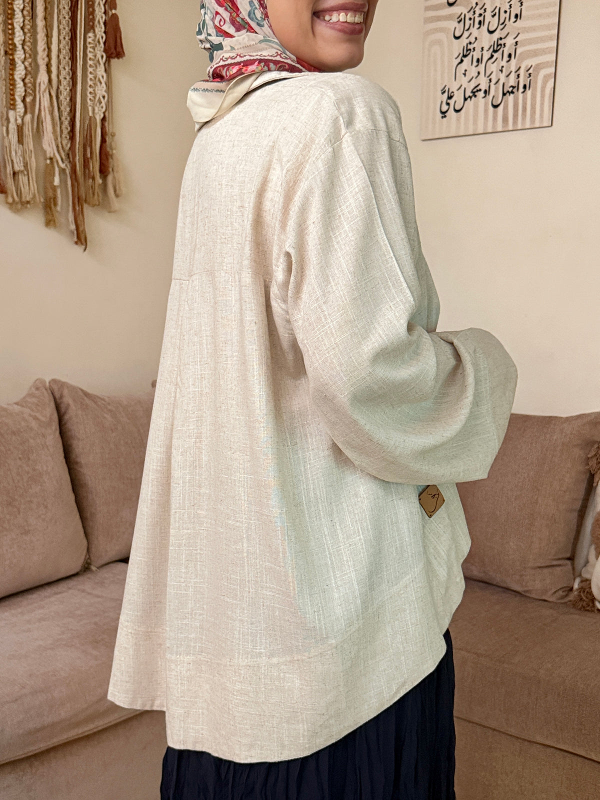 Flared Linen Blouse بلوزة كلوش كتان - QS0179