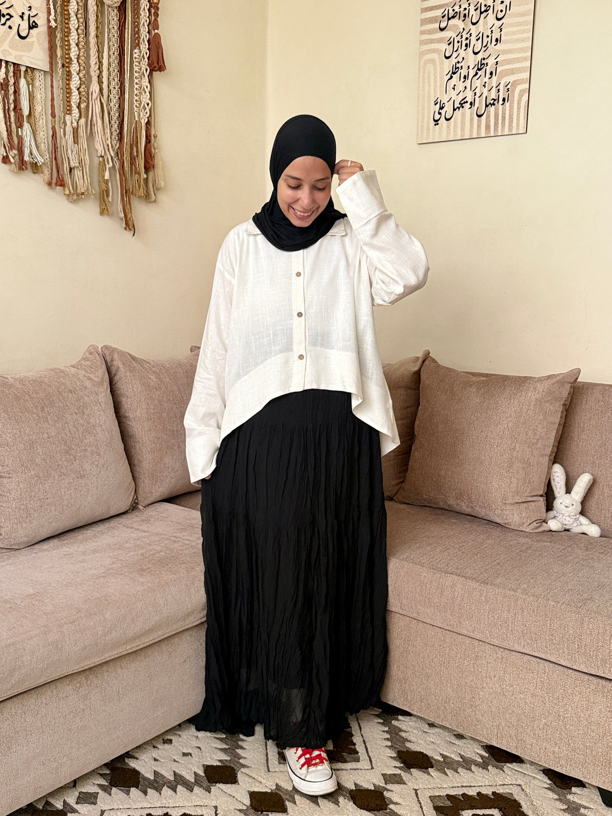 Flared Linen Blouse بلوزة كلوش كتان - QS0179
