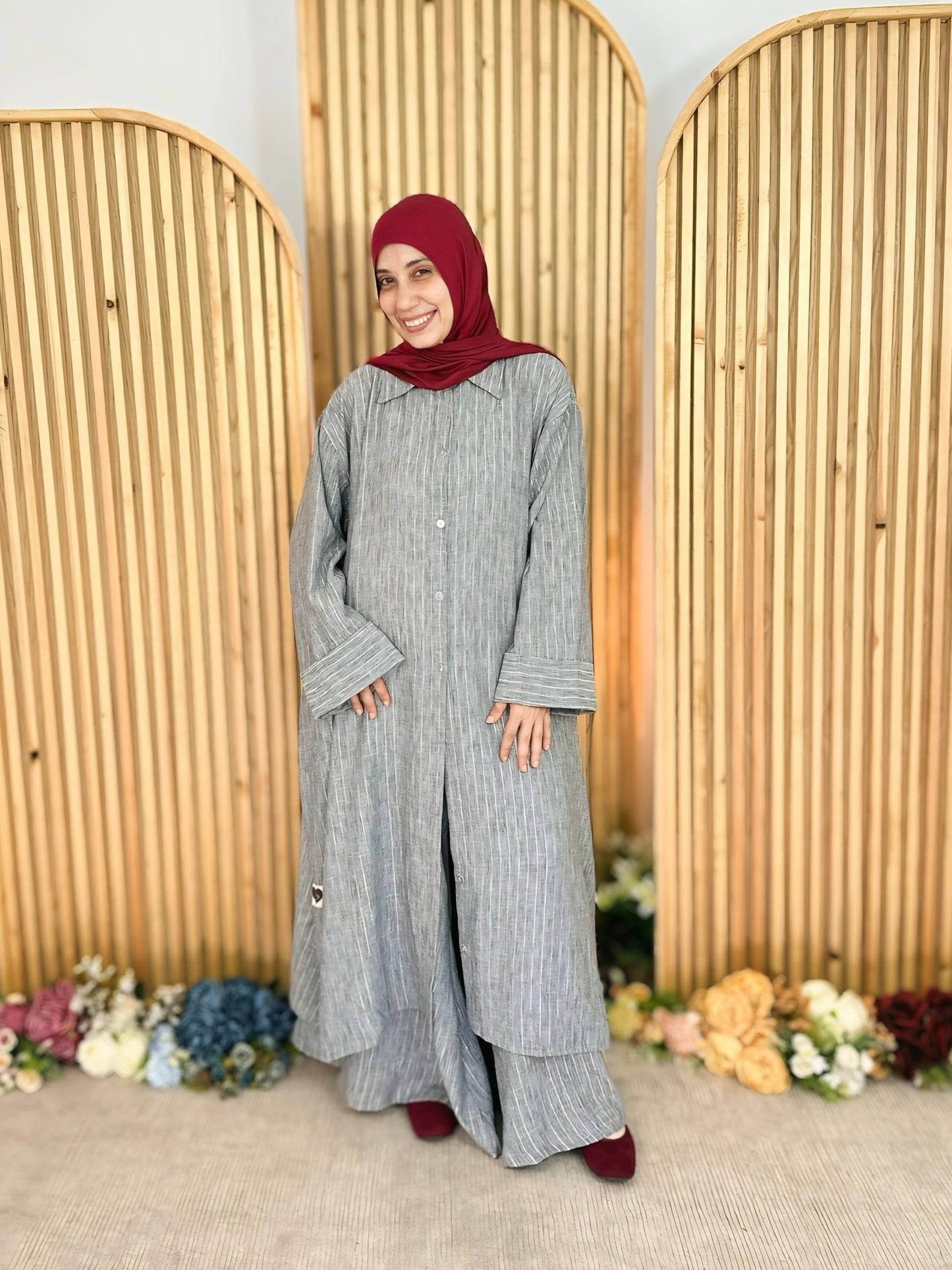 Oversized Long Shirt Set ست شيميز طويل - QS0153