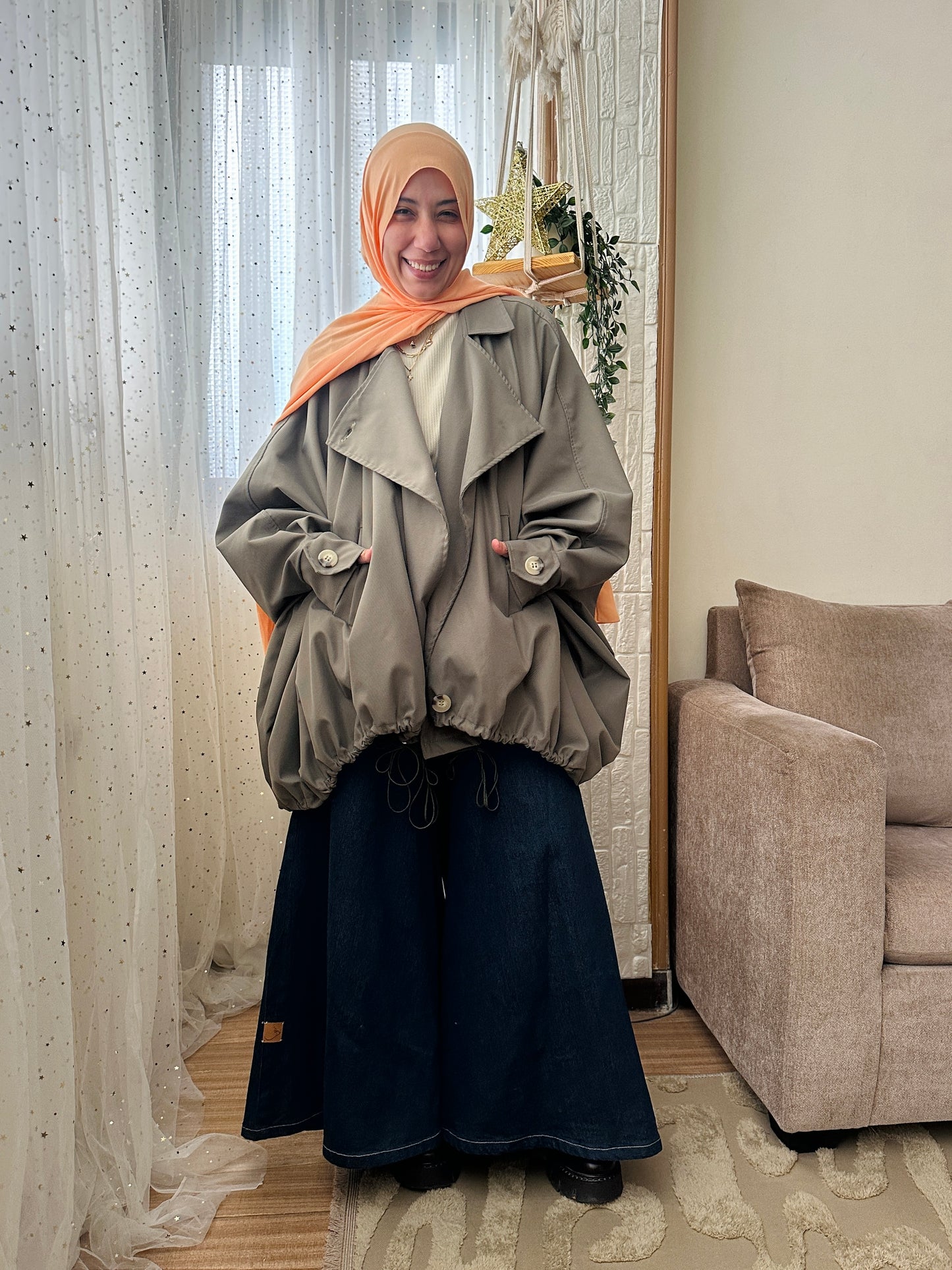 Gabardine Over Over sized Jacket - جاكت أوفر سايز جبردين - Q0133