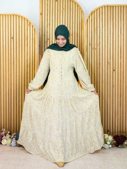 Floral Dress - فستان مشجر ورد -QS0142
