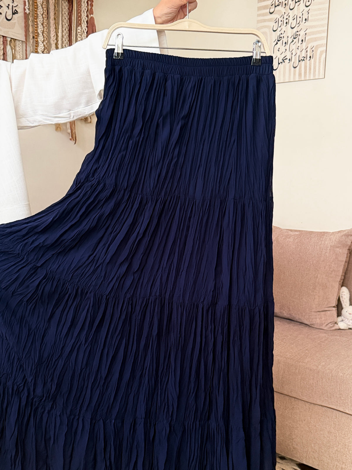 Pleated Chiffon Skirt جيب شيفون مكسّرة -Q0178