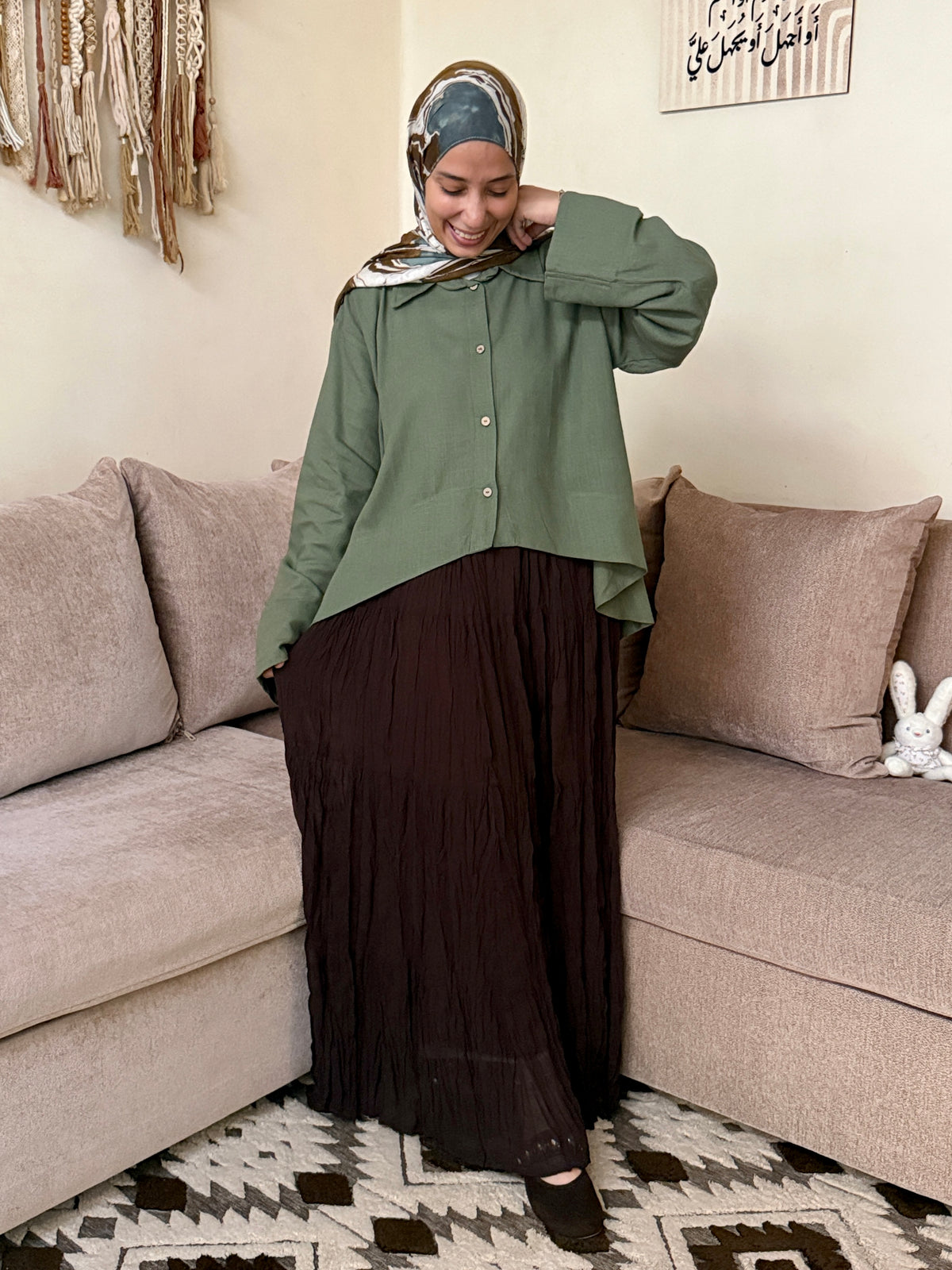 Flared Linen Blouse بلوزة كلوش كتان - QS0179