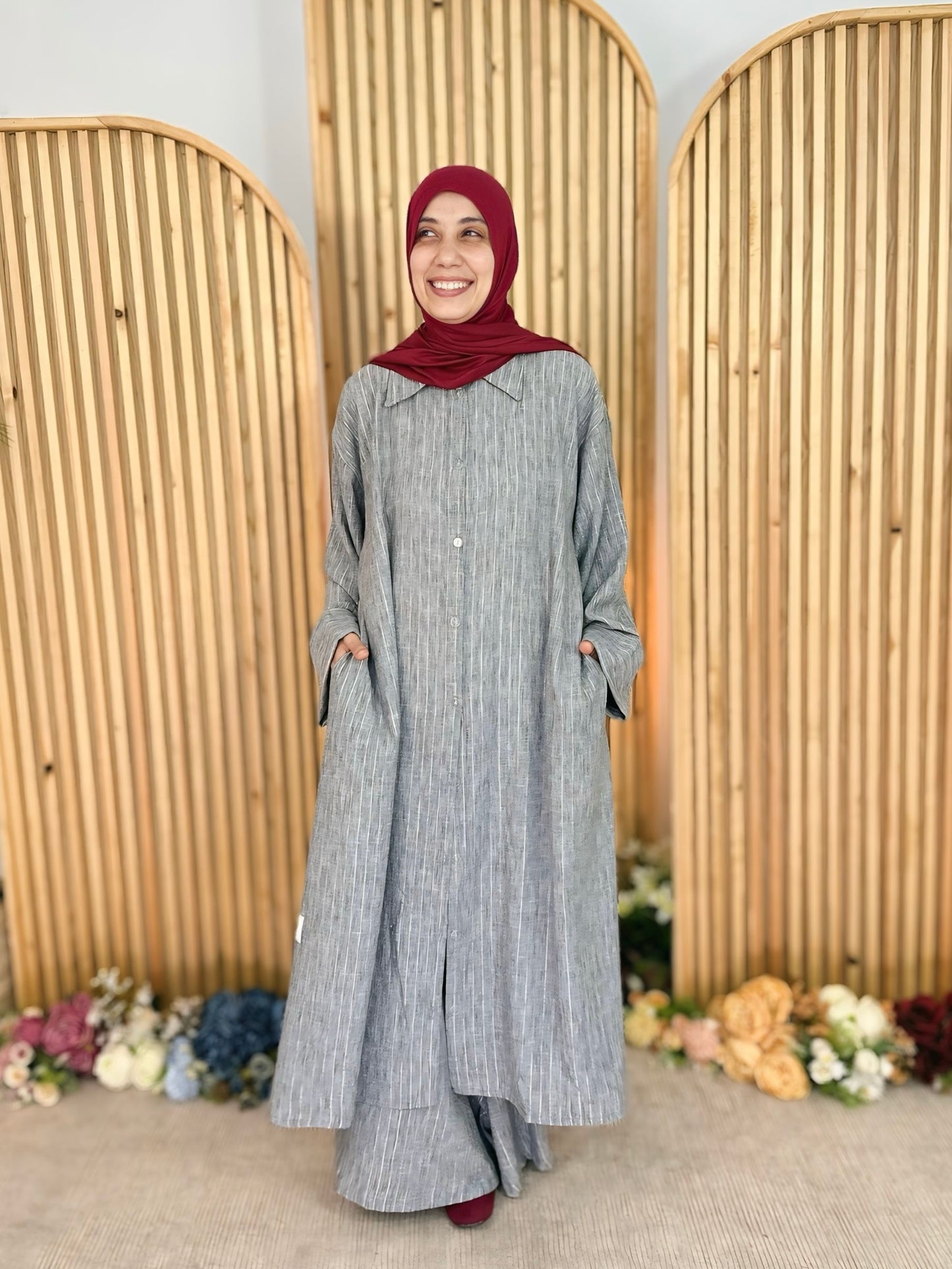 Oversized Long Shirt Set ست شيميز طويل - QS0153