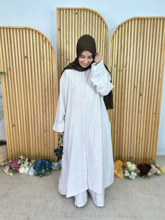 Oversized Long Shirt Set ست شيميز طويل - QS0153