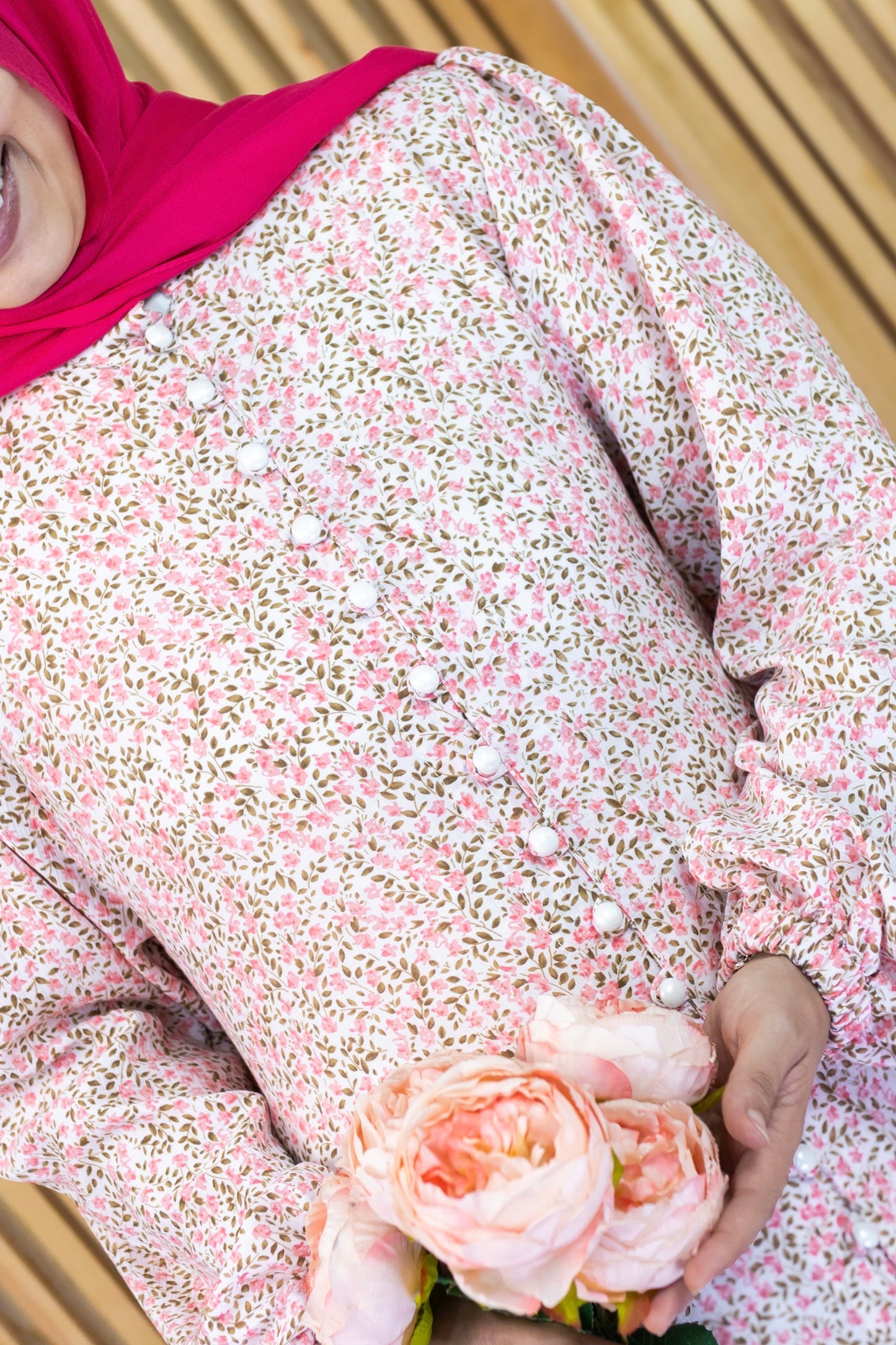 Floral Dress - فستان مشجر ورد -QS0142