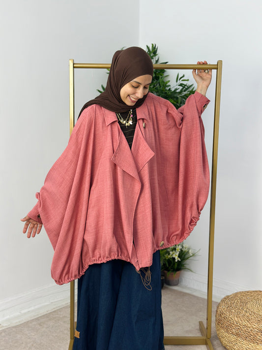 Linen Oversized Jacket جاكت أوفر سايز كتان - QS0161