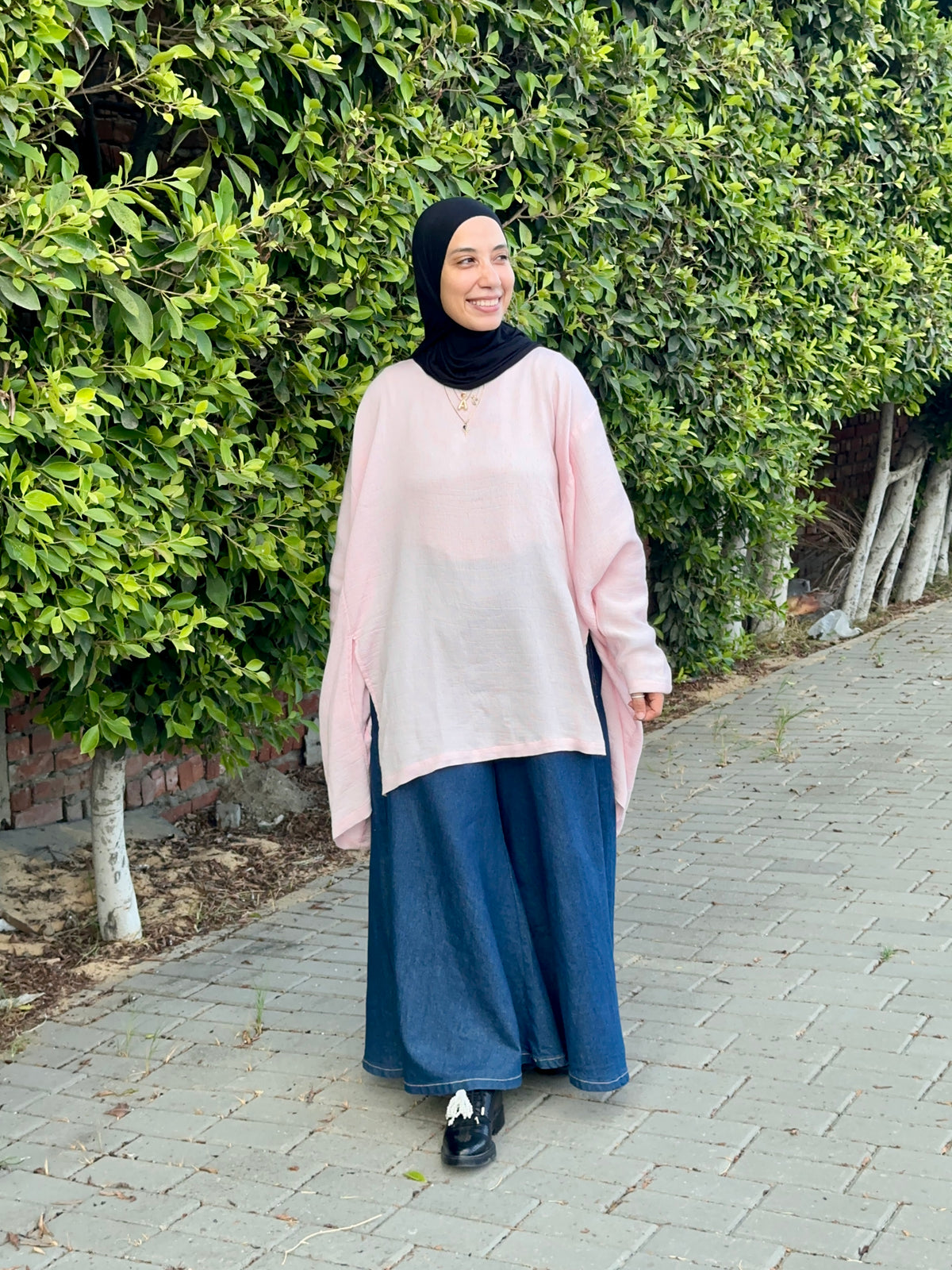 Crinkle Poncho Blouse بلوزة بونشو واسعة - QS0180