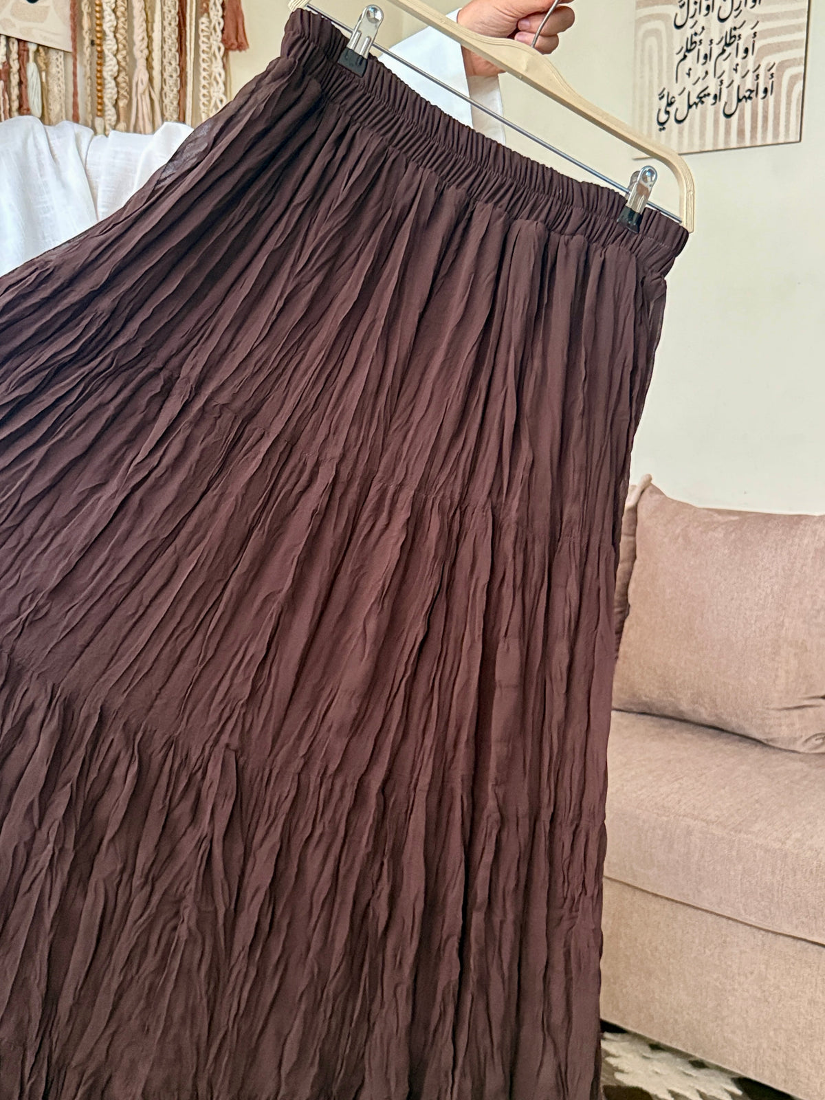 Pleated Chiffon Skirt جيب شيفون مكسّرة -Q0178