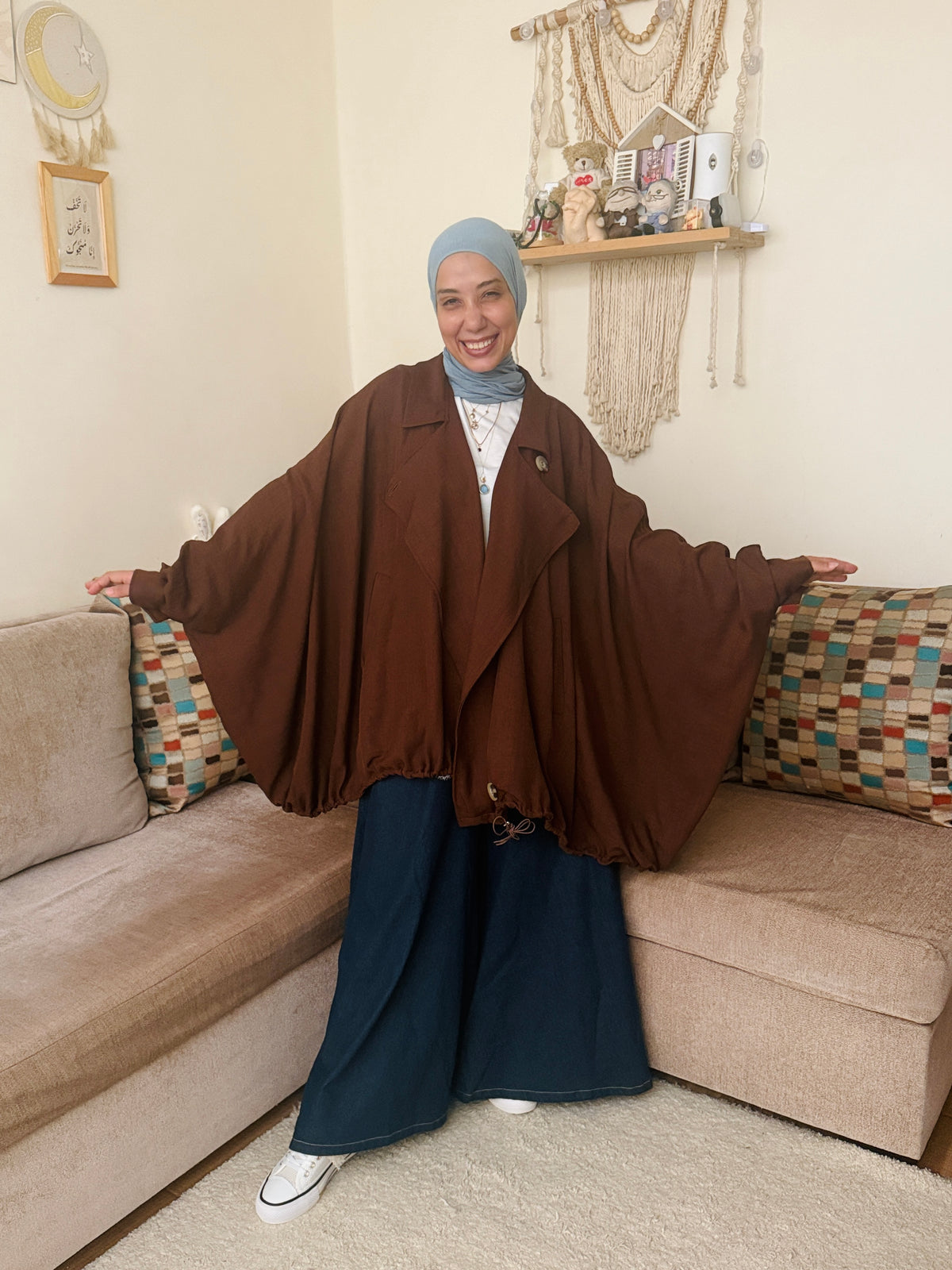 Linen Oversized Jacket جاكت أوفر سايز كتان - QS0161