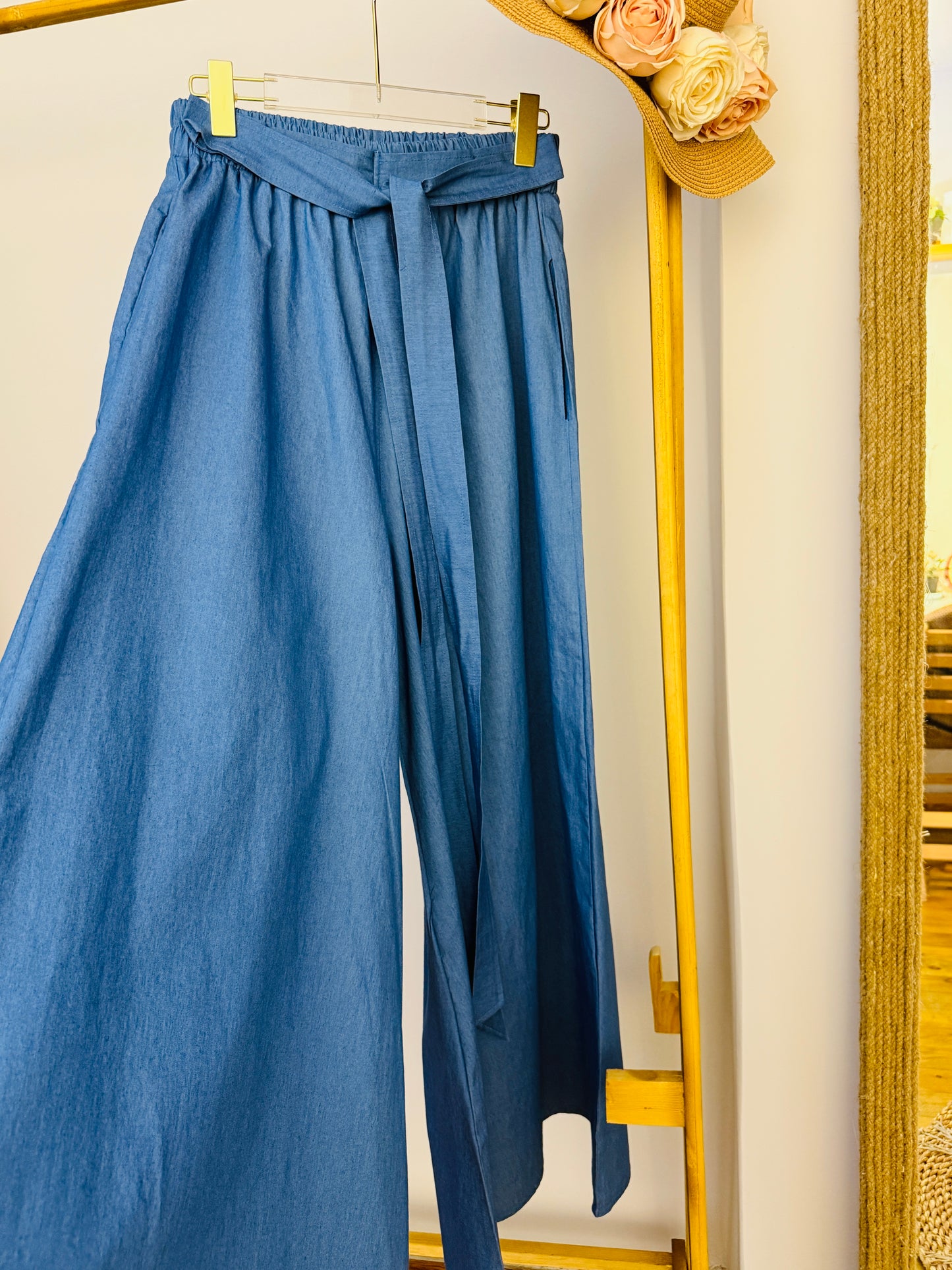 Denim Wide Pants _ جيب بنطلون جينز