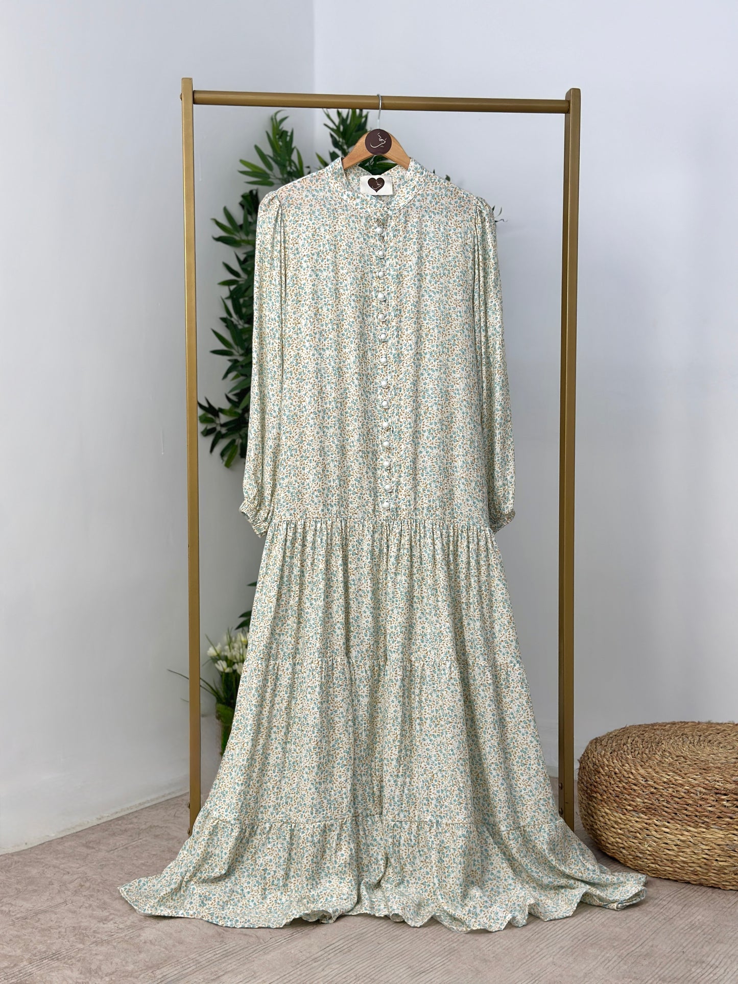 Floral Dress - فستان مشجر ورد -QS0142