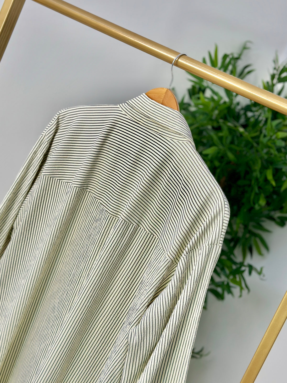 Oversized Striped Long Shirt Set - ست شيميز طويل مخططة - QS0170