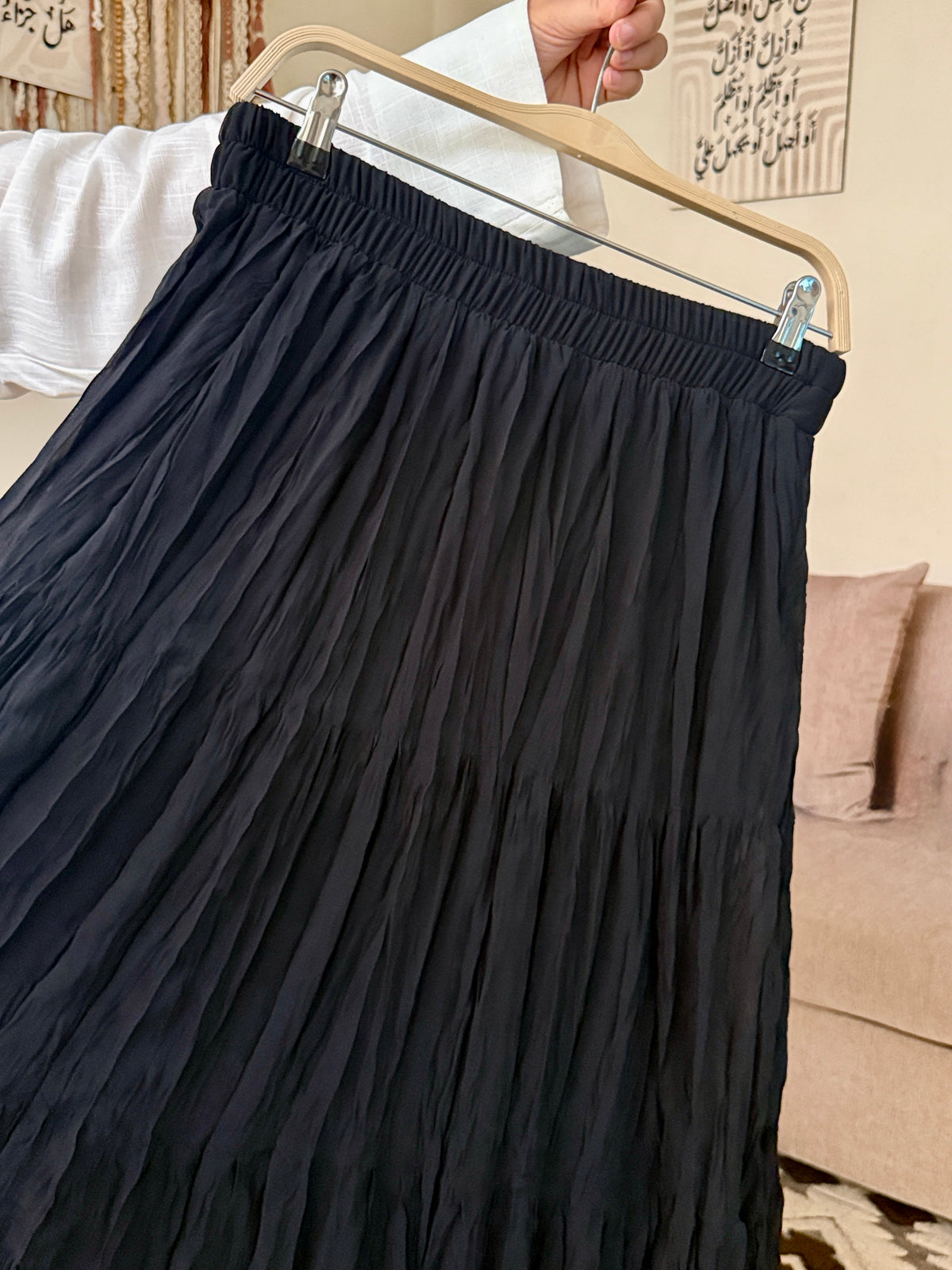 Pleated Chiffon Skirt جيب شيفون مكسّرة -Q0178