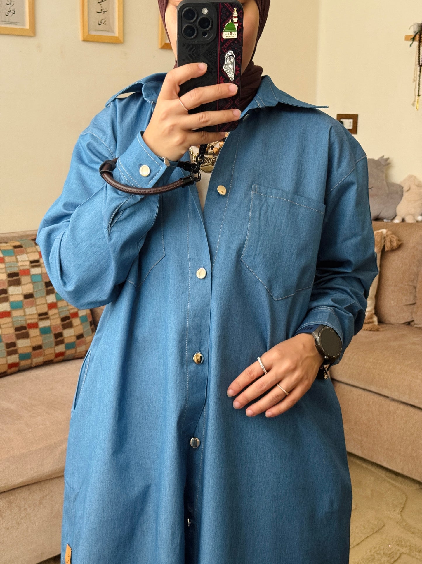 Denim Long Shirt - شيمز چينز -QS0137