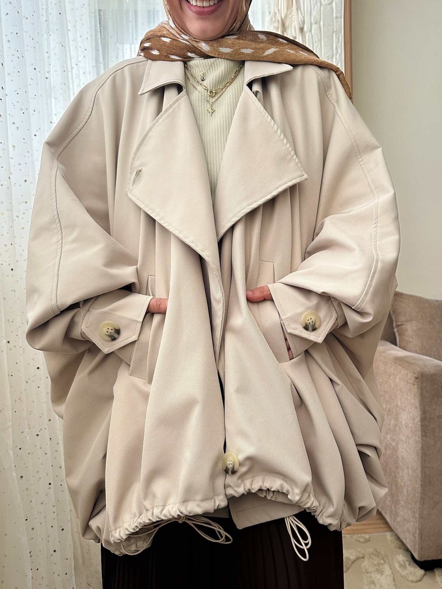 Gabardine Over Over sized Jacket - جاكت أوفر سايز جبردين - Q0133