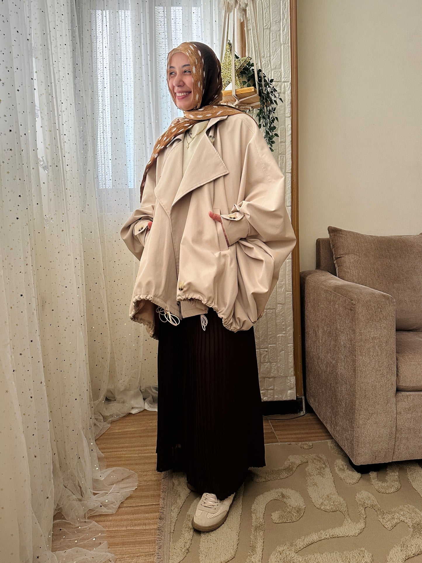 Gabardine Over Over sized Jacket - جاكت أوفر سايز جبردين - Q0133