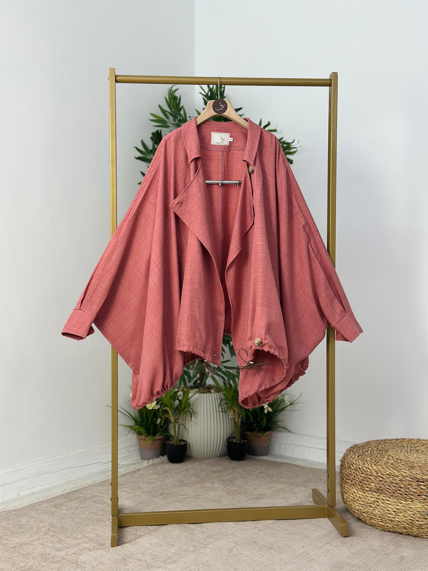 Linen Oversized Jacket جاكت أوفر سايز كتان - QS0161