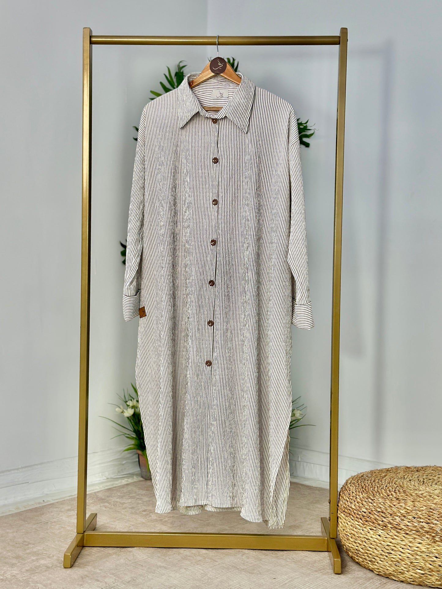 Oversized Striped Long Shirt - شيميز طويل مخططة -