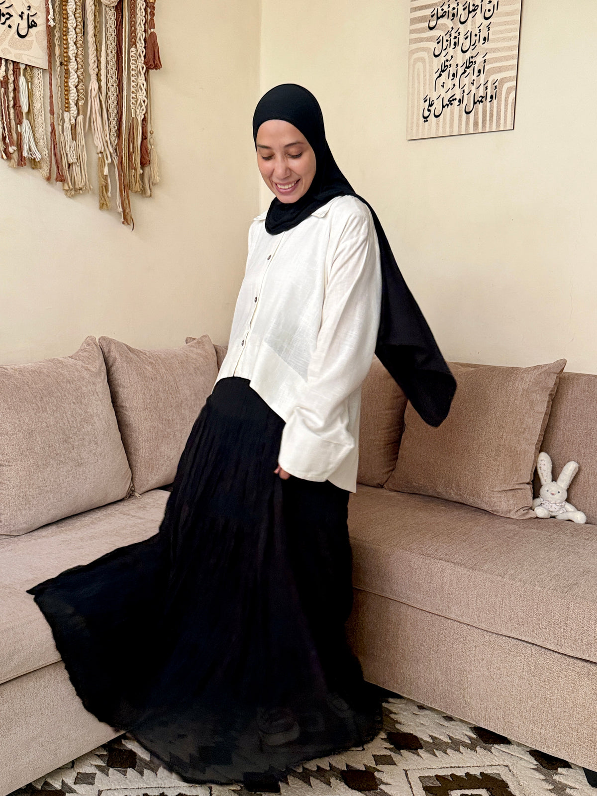 Flared Linen Blouse بلوزة كلوش كتان - QS0179