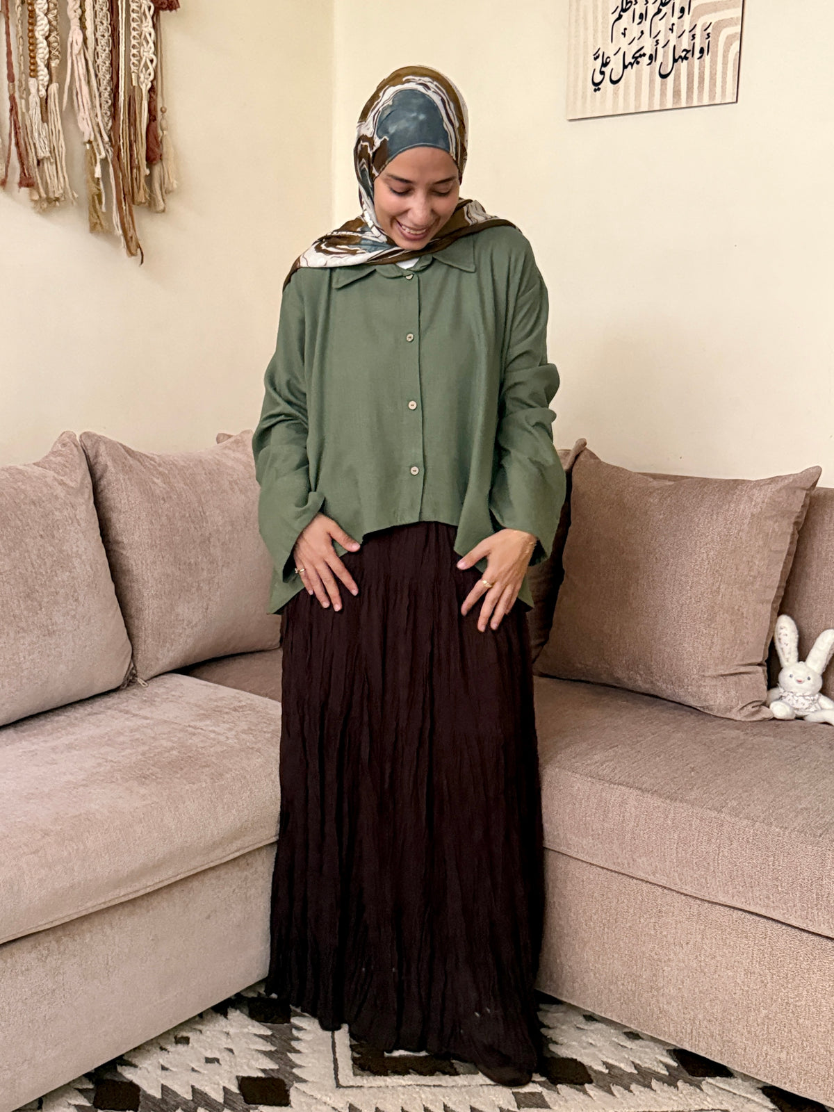 Flared Linen Blouse بلوزة كلوش كتان - QS0179