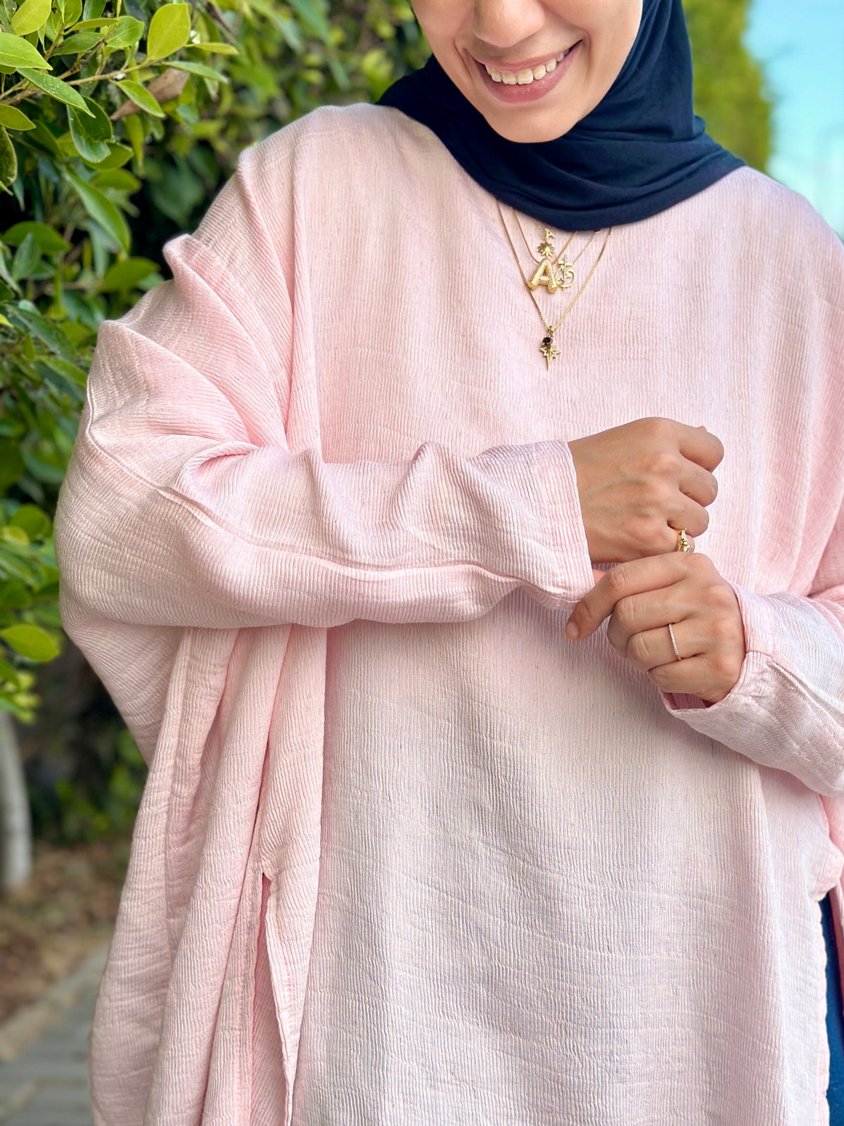 Crinkle Poncho Blouse بلوزة بونشو واسعة - QS0180