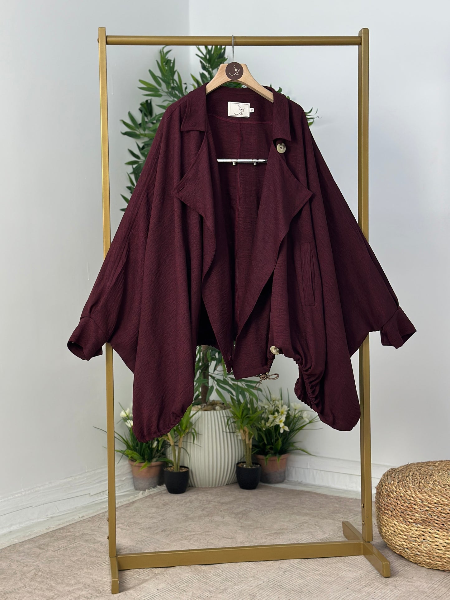 Linen Oversized Jacket جاكت أوفر سايز كتان - QS0161