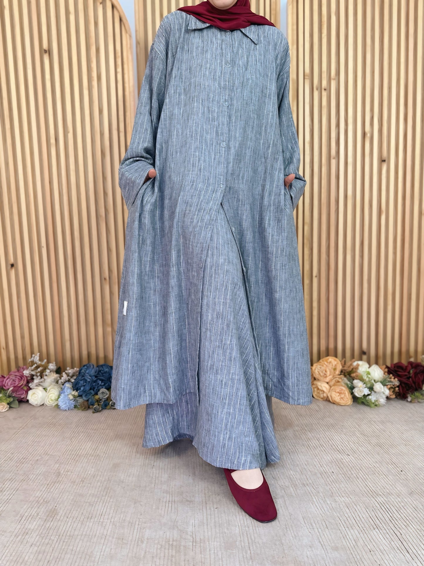 Oversized Long Shirt Set ست شيميز طويل - QS0153