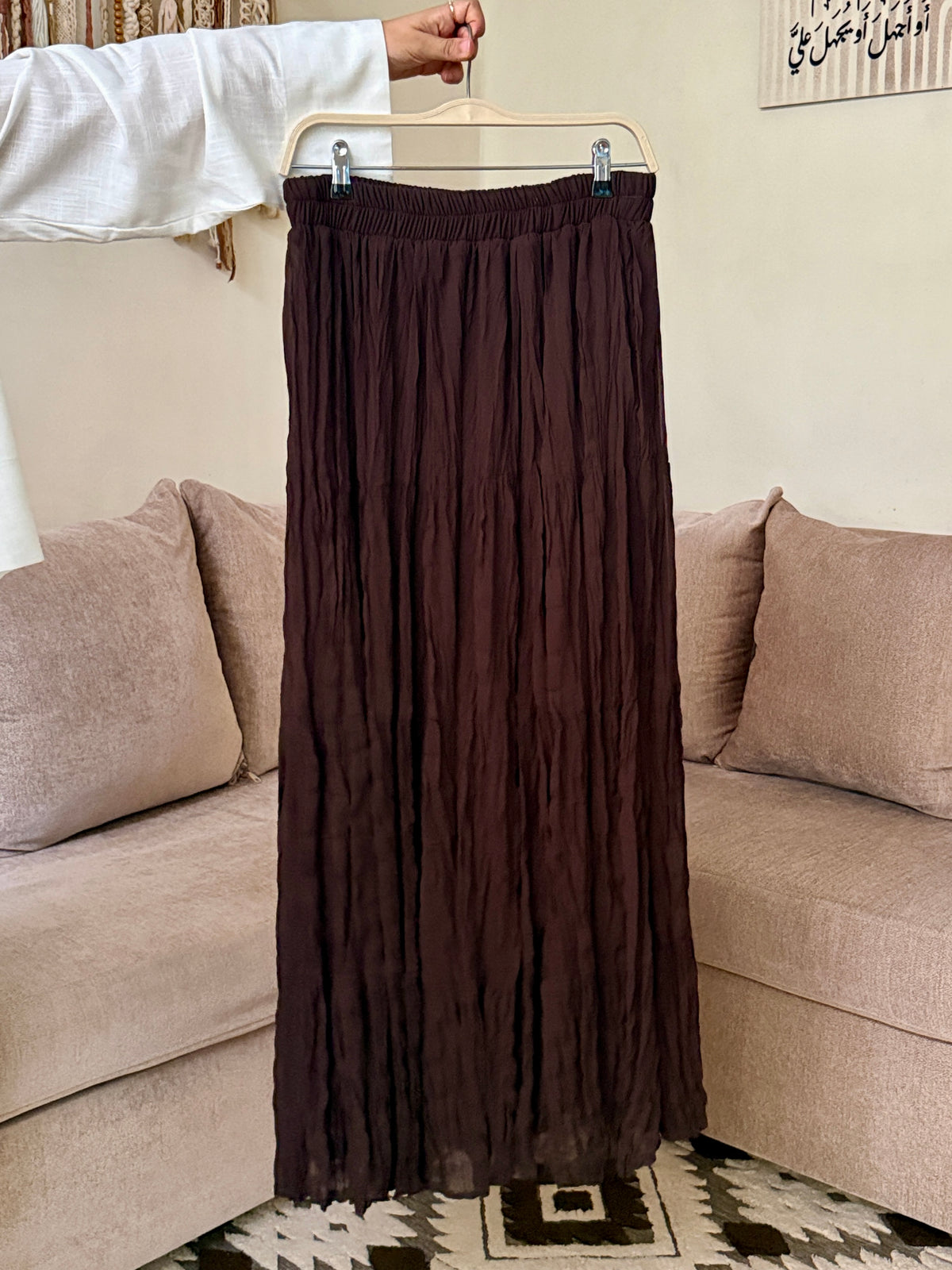 Pleated Chiffon Skirt جيب شيفون مكسّرة -Q0178