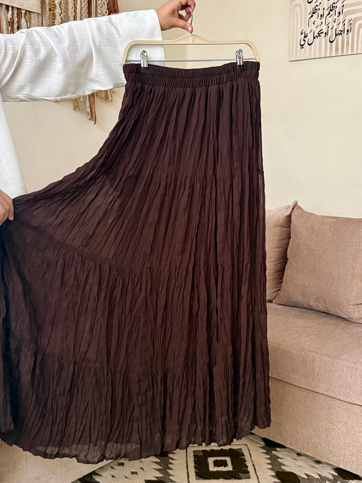 Pleated Chiffon Skirt جيب شيفون مكسّرة -Q0178