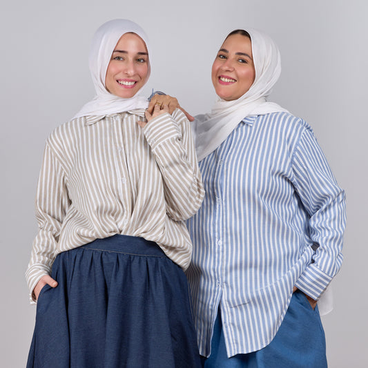 STRIPED BLOUSE- شيمز مخطط