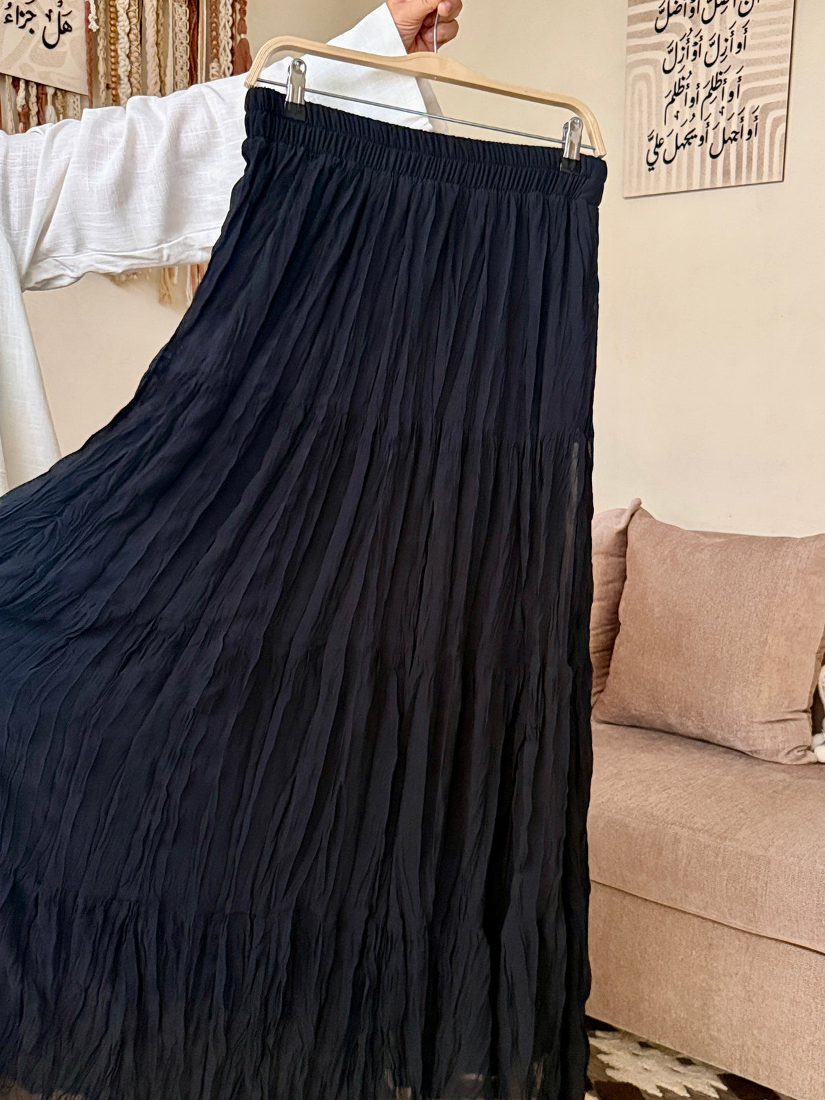 Pleated Chiffon Skirt جيب شيفون مكسّرة -Q0178