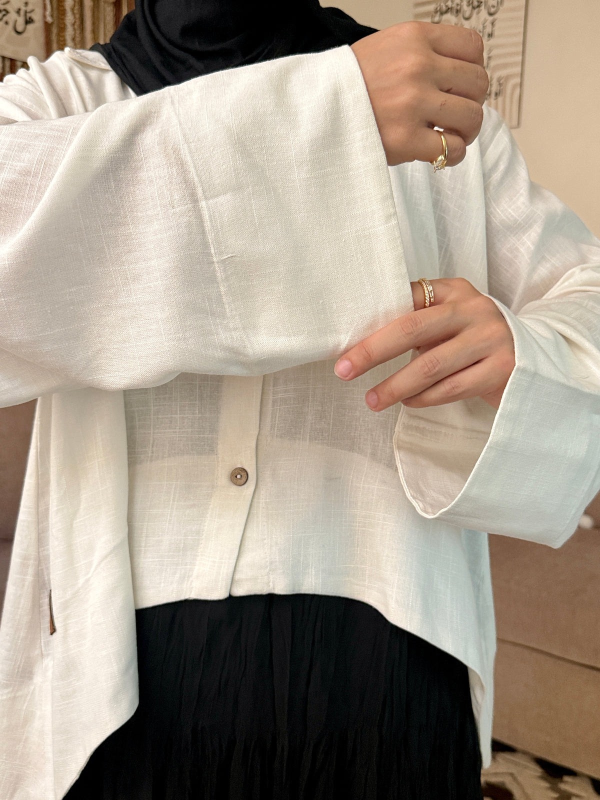 Flared Linen Blouse بلوزة كلوش كتان - QS0179