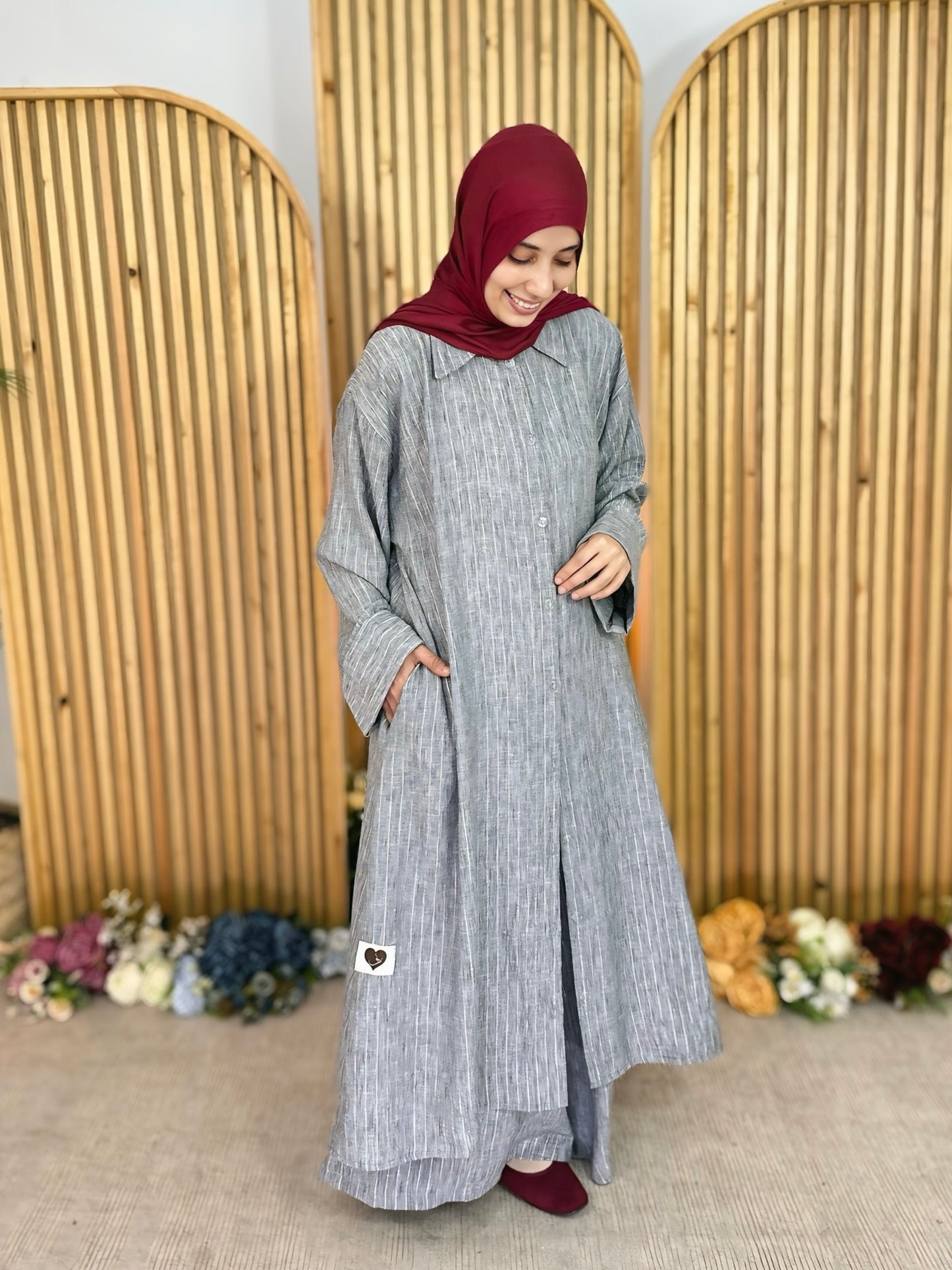 Oversized Long Shirt Set ست شيميز طويل - QS0153