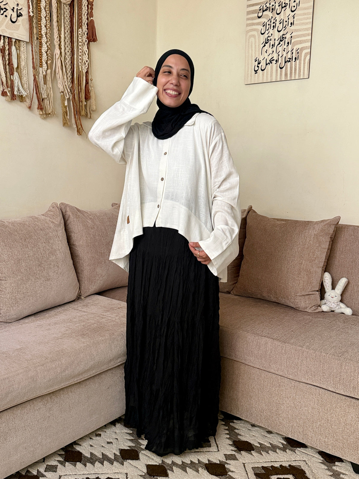 Flared Linen Blouse بلوزة كلوش كتان - QS0179