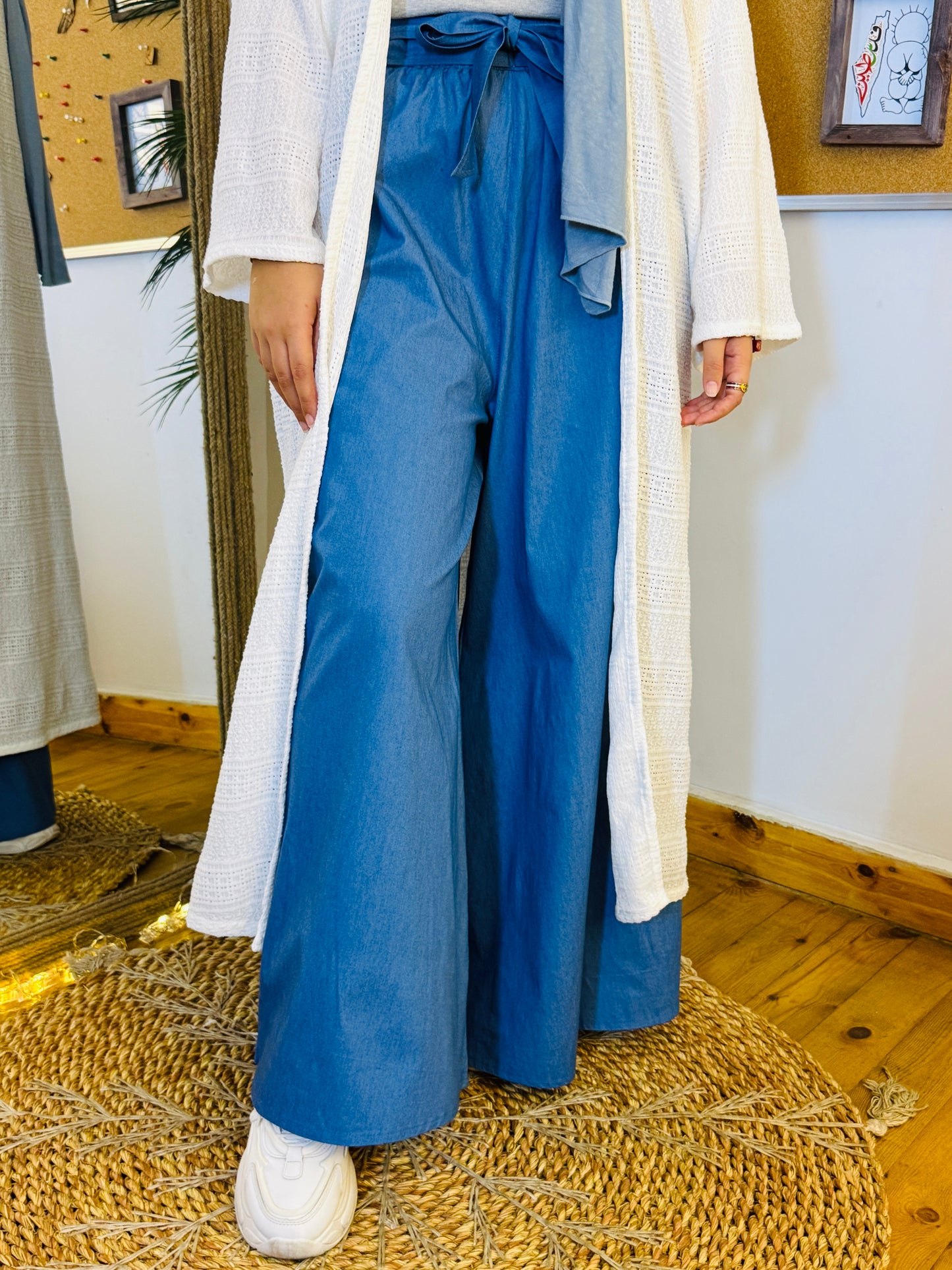 Denim Wide Pants _ جيب بنطلون جينز