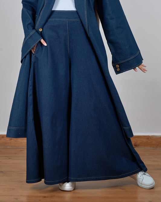 Wide-leg DENIM PANTS